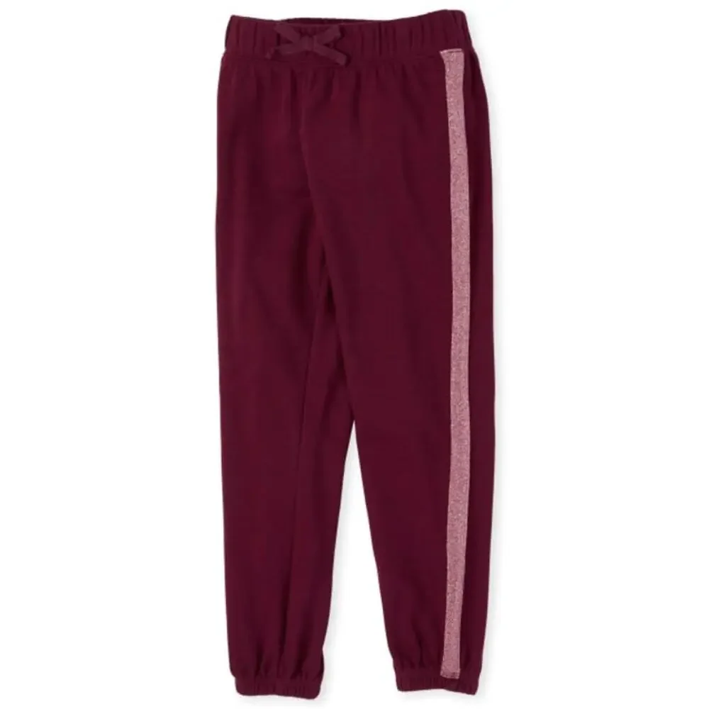 The Children's Place Girls Burgundy Jogger Sweat Pants Kid's Size Medium 7/8